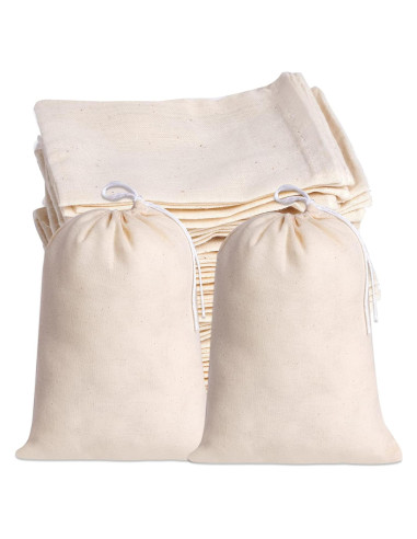 Bolsas de Algodón Reutilizables Tayfremn 50 Pcs 15.2x20.1 cm