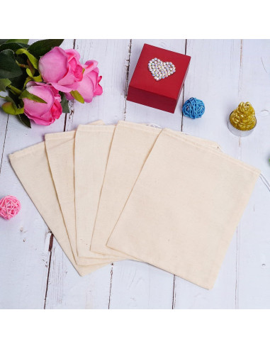 Bolsas de Algodón Reutilizables Tayfremn 50 Pcs 15.2x20.1 cm