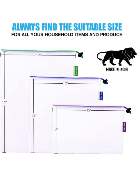 Paquete de 12 Bolsas de Malla Reutilizables Cosmiic Greens