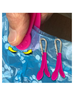 Abridor de bolsas de excremento y supermercado SilenTags - Paquete de 2