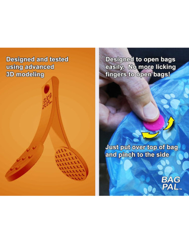 Abridor de bolsas de excremento y supermercado SilenTags - Paquete de 2