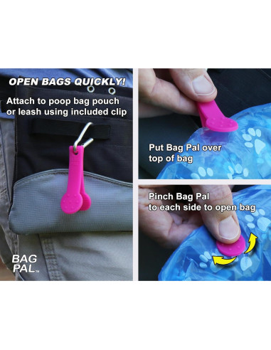 Abridor de bolsas de excremento y supermercado SilenTags - Paquete de 2