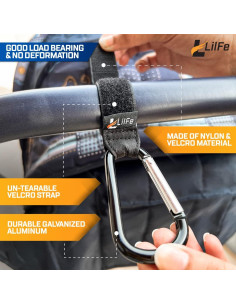 Ganchos para Carriola 6 Pcs Nylon Negro ABC-123 Duraderos 2