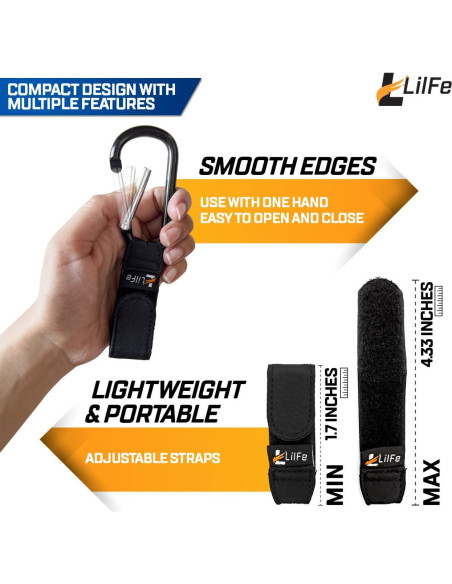 Ganchos para Carriola 6 Pcs Nylon Negro ABC-123 Duraderos