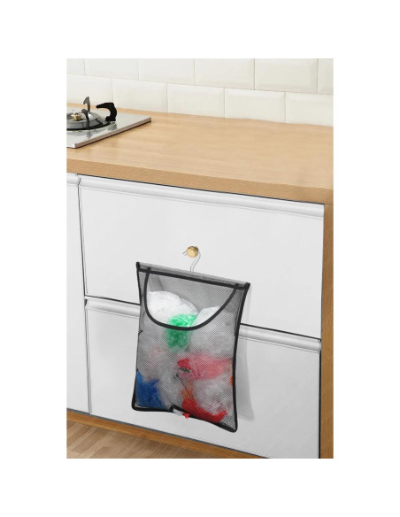 Soporte de Bolsa de Compras Jelier, Organizador de Malla Negro