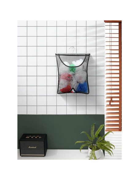 Soporte de Bolsa de Compras Jelier, Organizador de Malla Negro