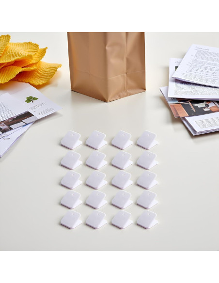 20 Clips de Bolsa de Plástico Blanco GANPUB para Sellar Snacks