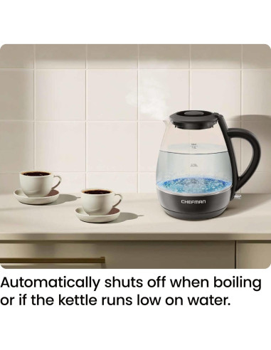 Hervidor Eléctrico Chefman 1L 1500W con Infusor de Té