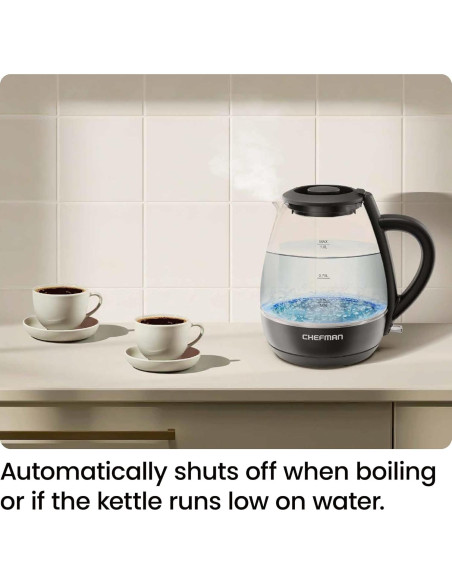 Hervidor Eléctrico Chefman 1L 1500W con Infusor de Té