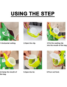 4 Clips para Bolsas con Pico Vertedor Vyooxcy - Almacenamiento Alimentos 2