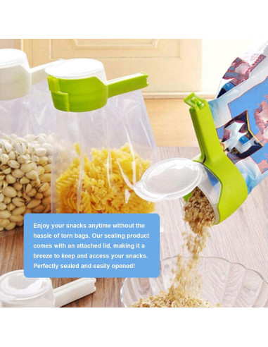 4 Clips para Bolsas con Pico Vertedor Vyooxcy - Almacenamiento Alimentos