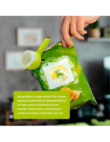4 Clips para Bolsas con Pico Vertedor Vyooxcy - Almacenamiento Alimentos