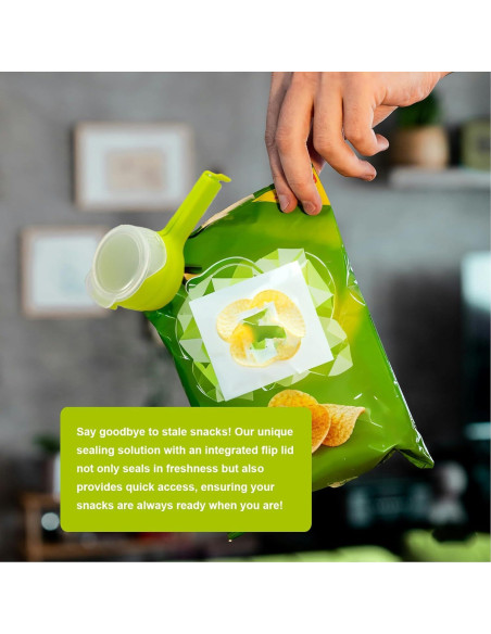 4 Clips para Bolsas con Pico Vertedor Vyooxcy - Almacenamiento Alimentos