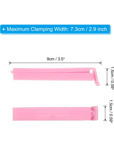 Clips de Sellado Reutilizables PATIKIL 9 cm - Paquete de 10 Rosa 2