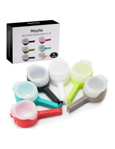 Clips de sellado de alimentos Moylie con boquillas - Paquete de 6