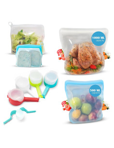 Bolsas de Almacenamiento de Alimentos Silicona Capt. Bambu 6 Unidades