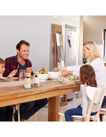 Salero 2-en-1 LUTITASD de vidrio sin BPA, 300g, blanco Salero 2-en-1 LUTITASD de vidrio sin BPA, 300g, blanco