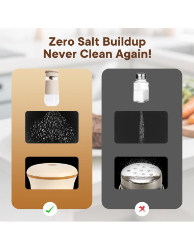 Salero 2-en-1 LUTITASD de vidrio sin BPA, 300g, blanco