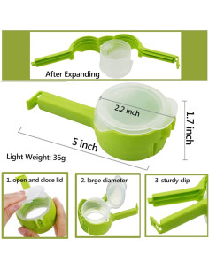 Pinzas para sellar bolsas de alimentos ABSOK - 4 unidades 2