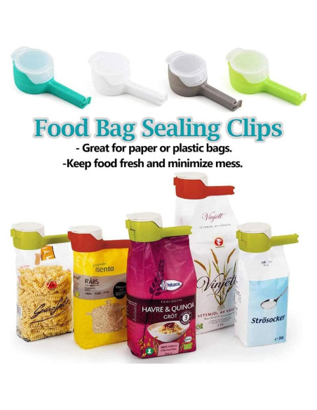 Pinzas para sellar bolsas de alimentos ABSOK - 4 unidades