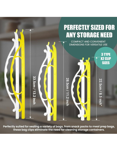 Varillas Sella Bolsas Reutilizables 6 Pcs con Mango - Hermético