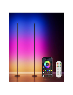 Lámpara de Pie RGB WISIMMALL 165 cm Control Remoto APP