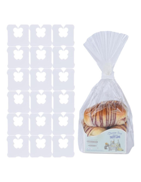 100 Clips de Plástico Reutilizables Sarini para Pan Blanco