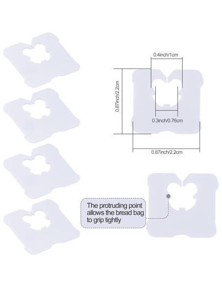100 Clips de Plástico Reutilizables Sarini para Pan Blanco