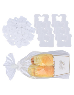 100 Clips de Pan Reutilizables Refesta - Sellado Hermético Blanco