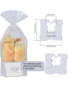 100 Clips de Pan Reutilizables Refesta - Sellado Hermético Blanco 2