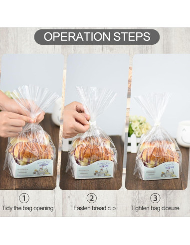 100 Clips de Plástico Reutilizables Sarini para Pan Blanco