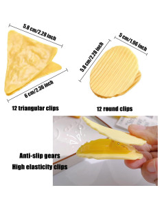 Paquete de 24 Clips Selladores de Bolsas de Comida Divertidos 2