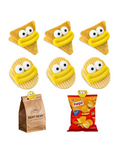 Set de 6 Clips de Patata BieFuDan Amarillo para Sellar Bolsas