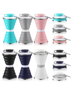 6 Botellas de Agua Plegables Nuenen 500 ml Silicona Portátiles