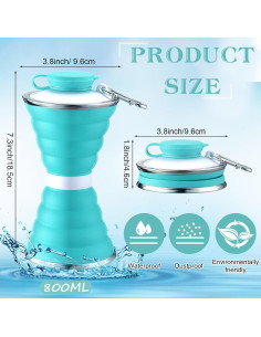 6 Botellas de Agua Plegables Nuenen 500 ml Silicona Portátiles 2