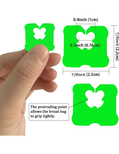 100 Clips de Bolsa de Pan Reutilizables Howinn Verde 3.2x3.2cm 2