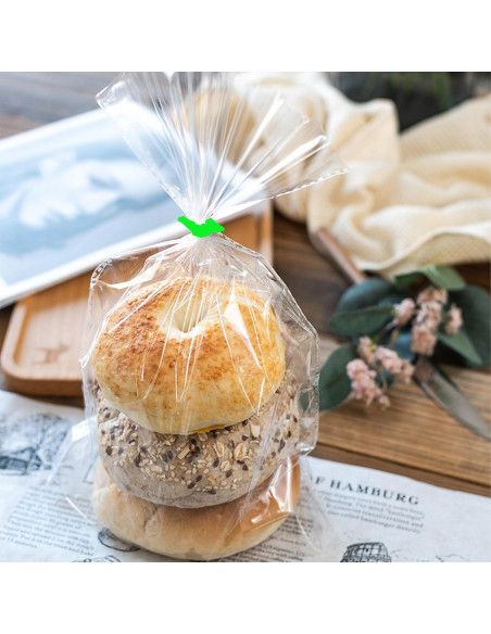 100 Clips de Bolsa de Pan Reutilizables Howinn Verde 3.2x3.2cm