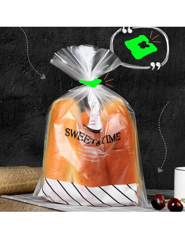 100 Clips de Bolsa de Pan Reutilizables Howinn Verde 3.2x3.2cm