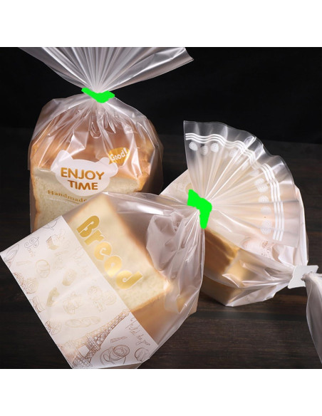 100 Clips de Bolsa de Pan Reutilizables Howinn Verde 3.2x3.2cm