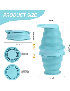 Botella de Agua Plegable Hautllaif 500ml Silicona Verde 2