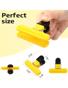 20 Clips para Bolsas de Alimentos Wonderjune Amarillo 7.8x6.5cm 2