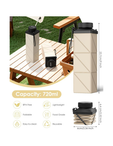 Botella de Agua Plegable Mefold 720ml a Prueba de Fugas