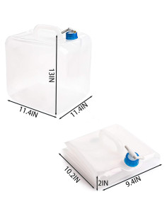 Cedilis 2 Contenedores de Agua Colapsables 20.1L con Grifo 2