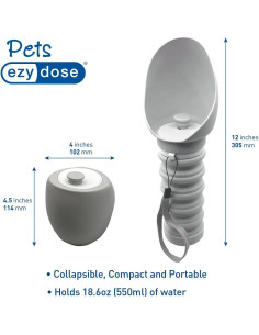 Botella de Agua Plegable para Mascotas Ezy Dose 210g 2