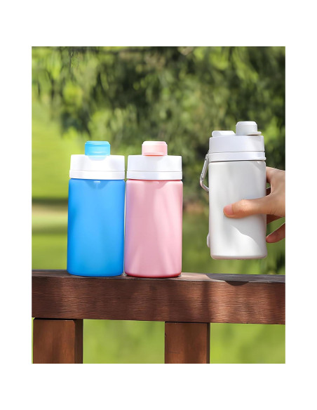 Botella de Agua Plegable MCOMCE 550ml Libre de BPA Azul Botella de Agua Plegable MCOMCE 550ml Libre de BPA Azul