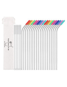 Set de 20 Pajitas Reutilizables de Acero Inoxidable MUTNITT 26.67 cm