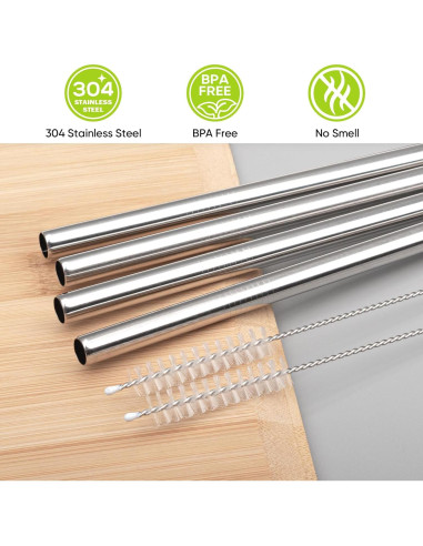 Popotes de Acero Inoxidable Reutilizables Esayendder 6 PCS 21 cm