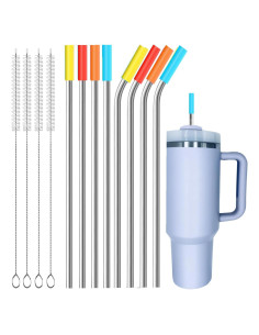 Popotes de Acero Inoxidable Keecomfy 30.99 cm Reutilizables 8 Unidades