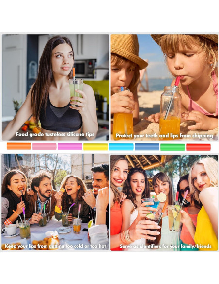 Popotes de Acero Inoxidable Keecomfy 30.99 cm Reutilizables 8 Unidades