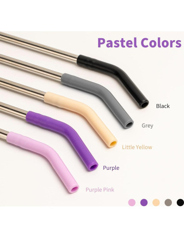 Popote de Acero Inoxidable Diumepo 30 oz con Punta de Silicona